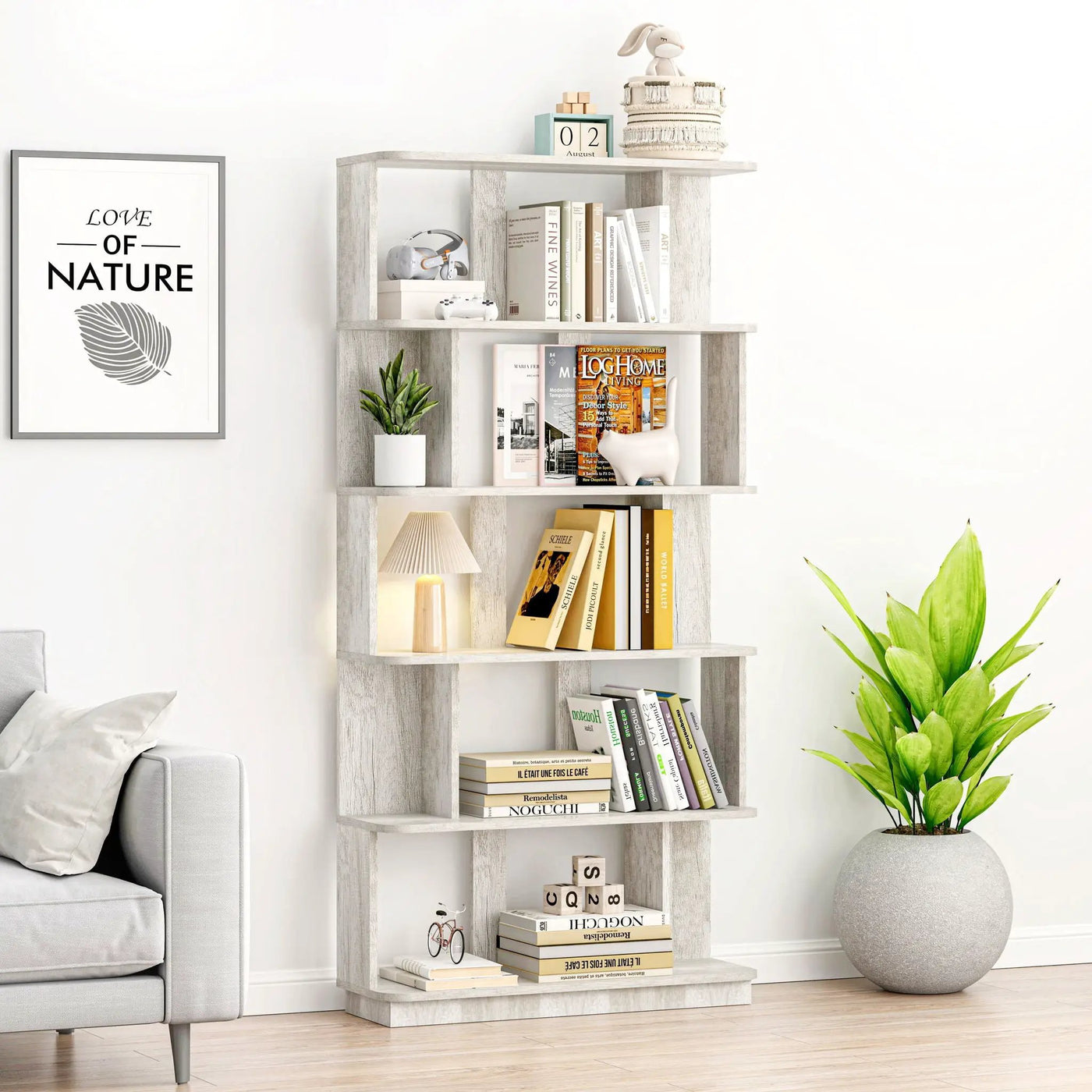 Modern 5 Tier Open Storage Bookcase by HouseOfZazla