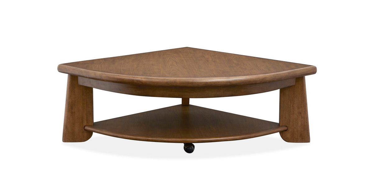 Tanner - Pie Shaped Lift Top Cocktail Table With Casters - Tawny Brown, photo 4 of 7
