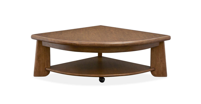 Tanner - Pie Shaped Lift Top Cocktail Table With Casters - Tawny Brown, photo 4 of 7