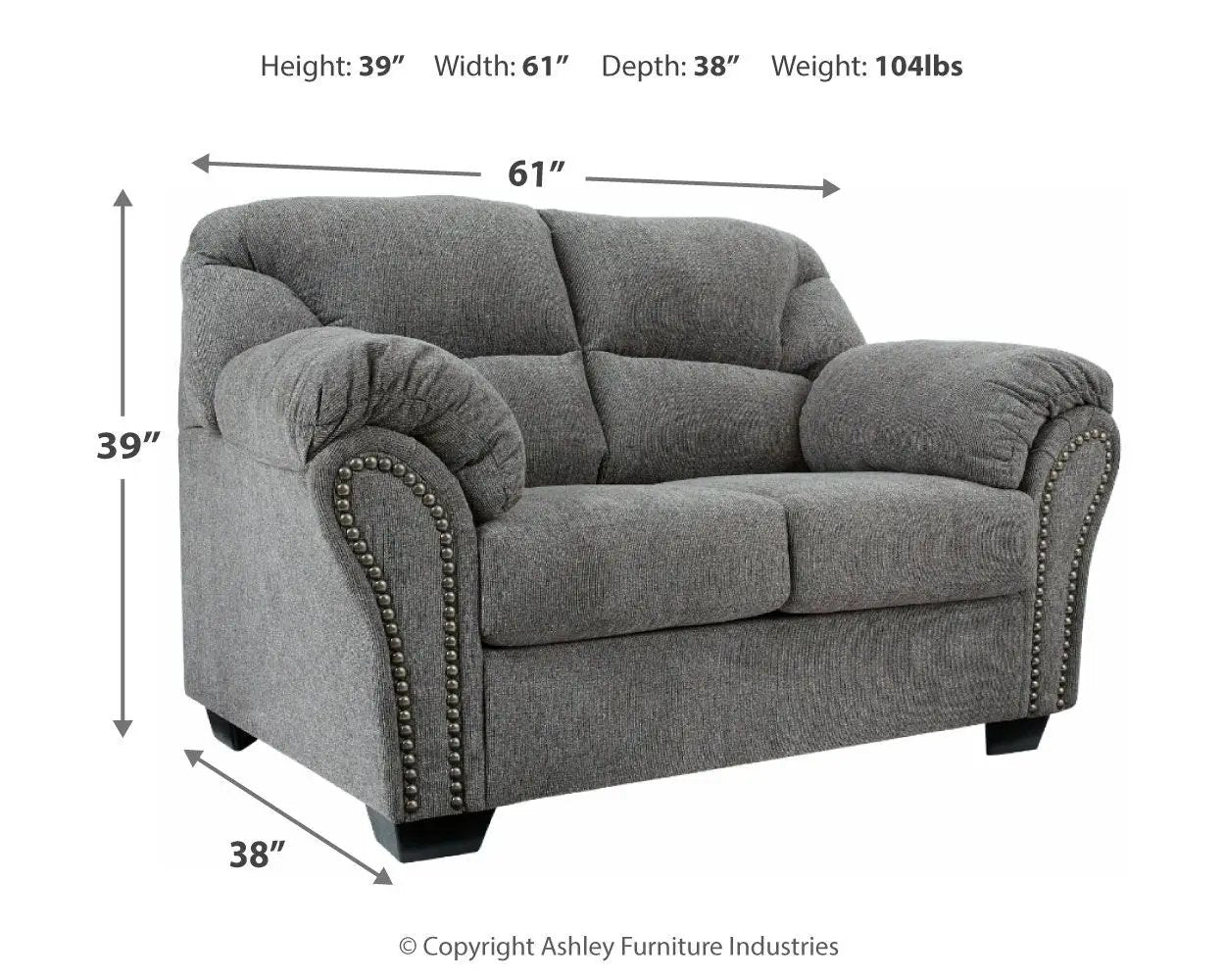 Allmaxx - Loveseat - Pewter by Unique Piece Furniture