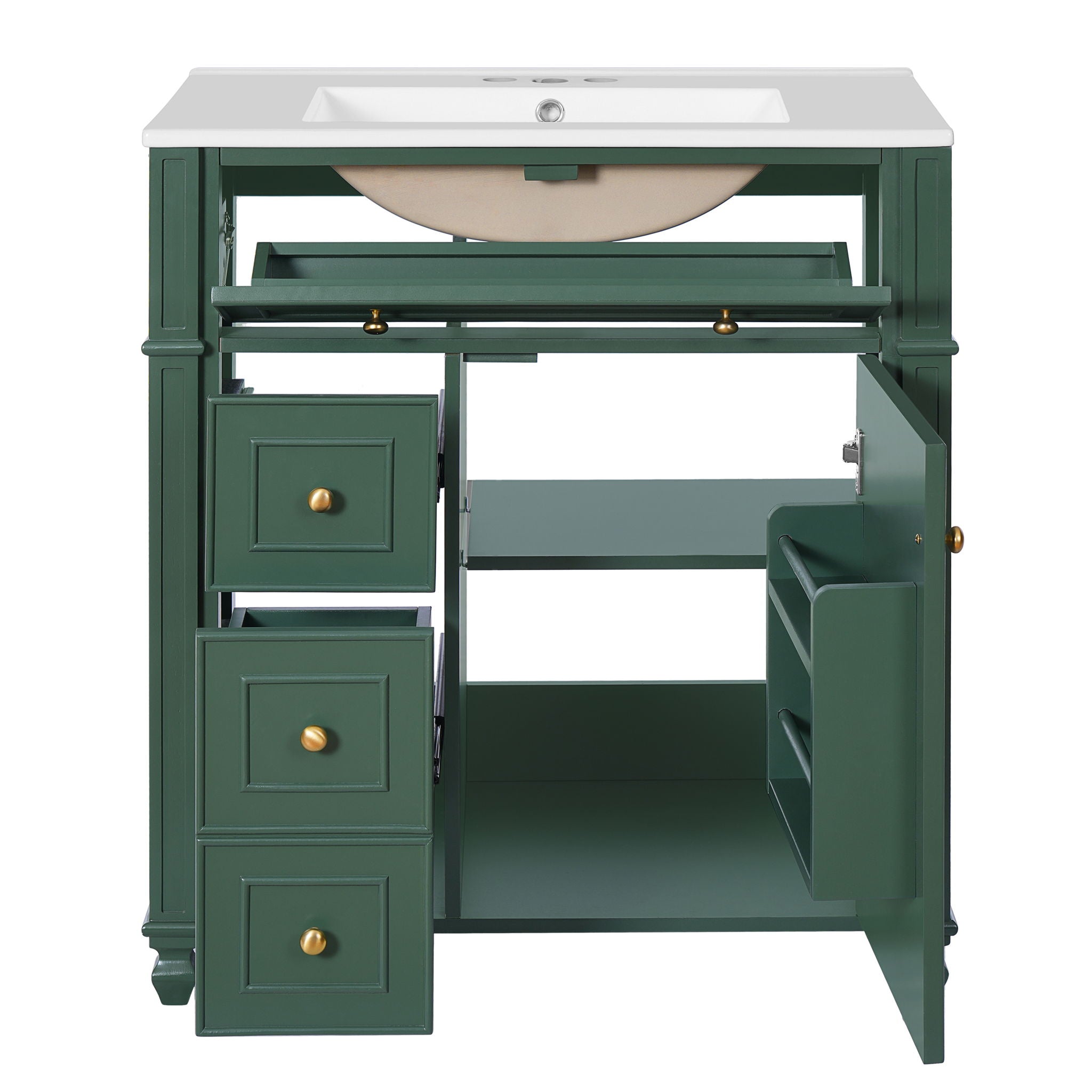 Bathroom Vanity Cabinet With Sink, Soft Close Doors With Door Organizer by HouseOfZazla