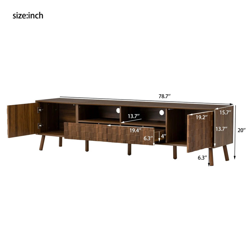 TV Stand With Drawers And Cable Management - Walnut by Unique Piece Furniture