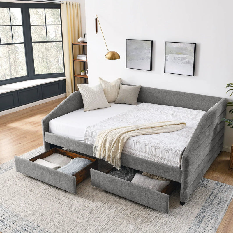 Elegant Daybed With Trundle Upholstered Tufted Sofa Bed by Unique Piece Furniture