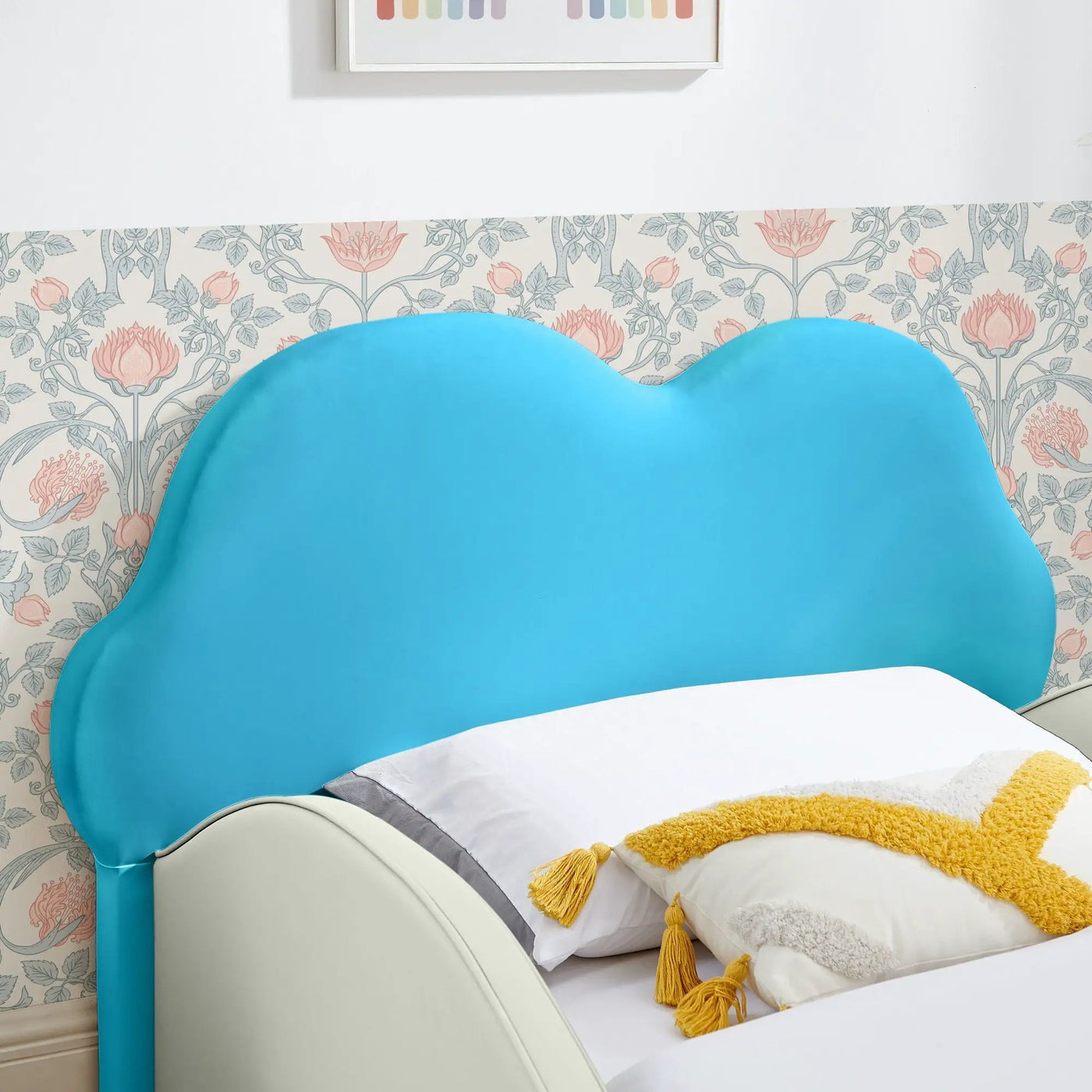 Cute Cloud Shape Bed With Guardrails Cartoon Design, Storage Pocket by Unique Piece Furniture