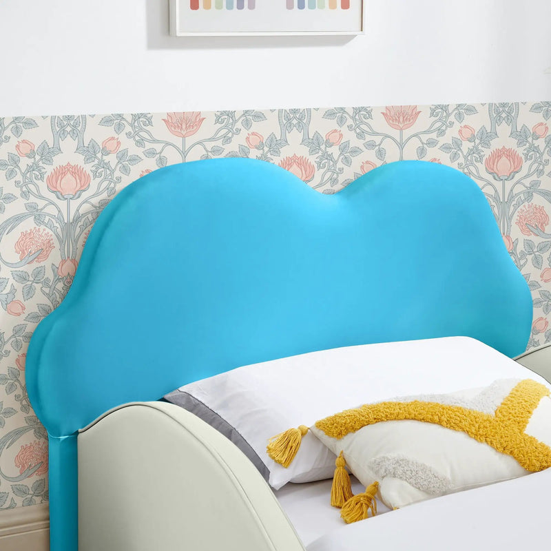 Cute Cloud Shape Bed With Guardrails Cartoon Design, Storage Pocket by Unique Piece Furniture
