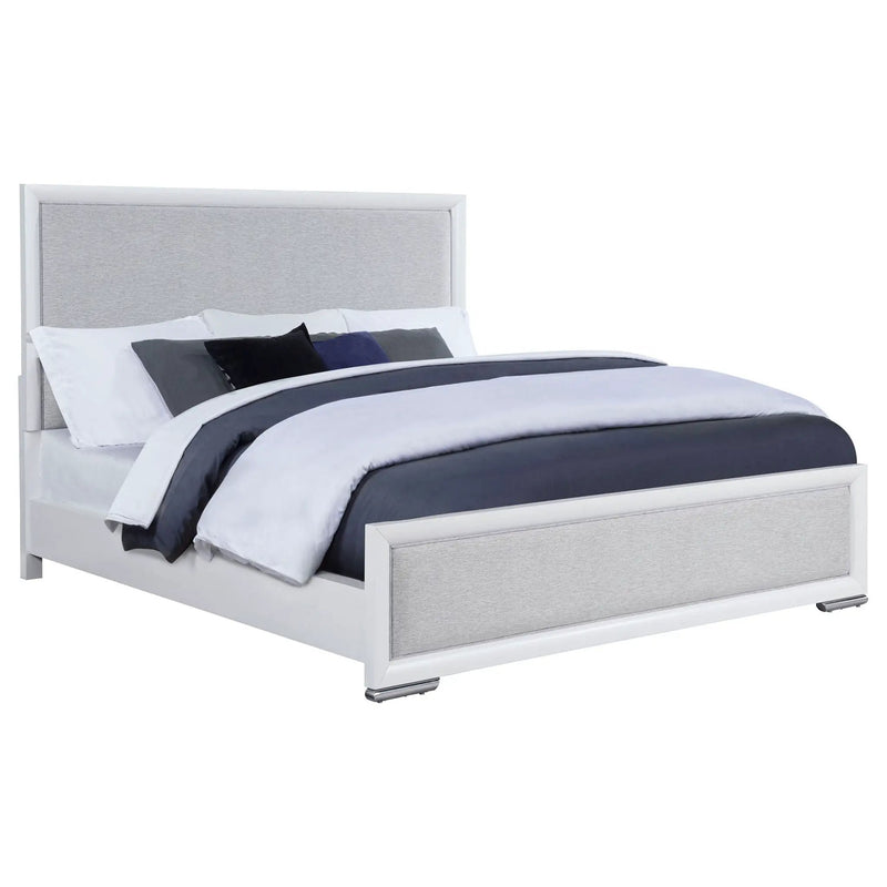 Gracemont 57-inch Eastern King Panel Bed Grey and White by Unique Piece Furniture