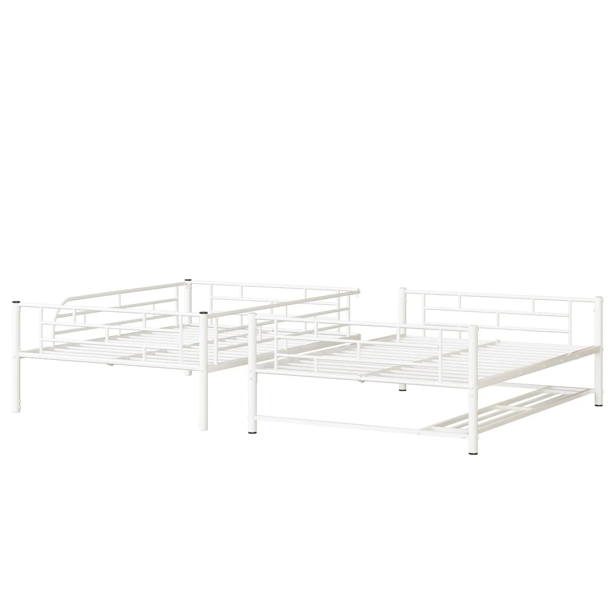 Metal Bunk Bed With Shelf And Guardrails by HouseOfZazla