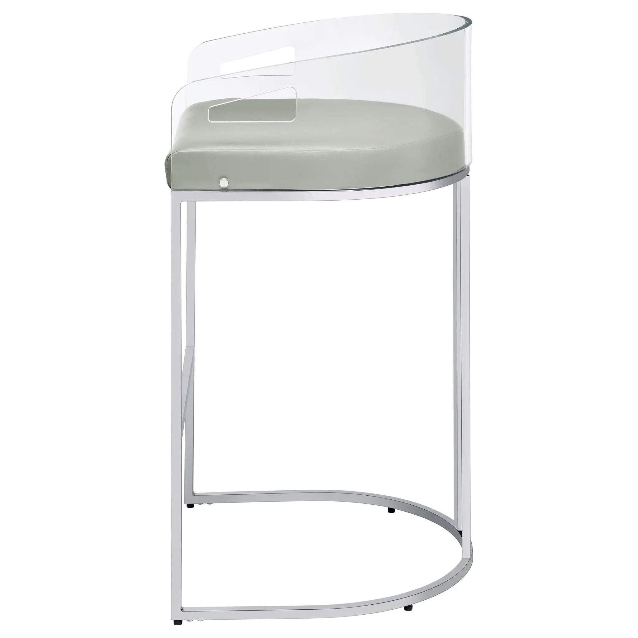 Thermosolis Clear Acrylic Bar Chair Chrome (Set of 2) by Unique Piece Furniture