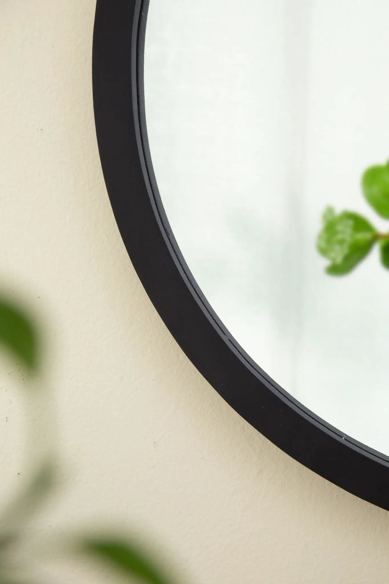 Circle Wall Mirror With Wooden Frame, Wall Mirror For Living Room by Unique Piece Furniture