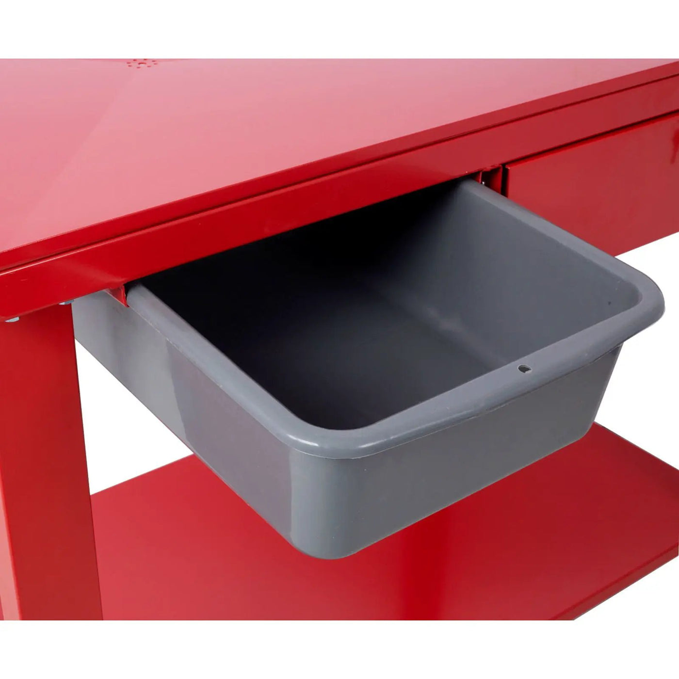 Transmission Teardown Work Station 1 / 2 Ton Capacity Sloping Drain Table Locking Drawer Removable Drain Basin Full-Width Lower Shelf Four 4" Caster Wheels by HouseOfZazla