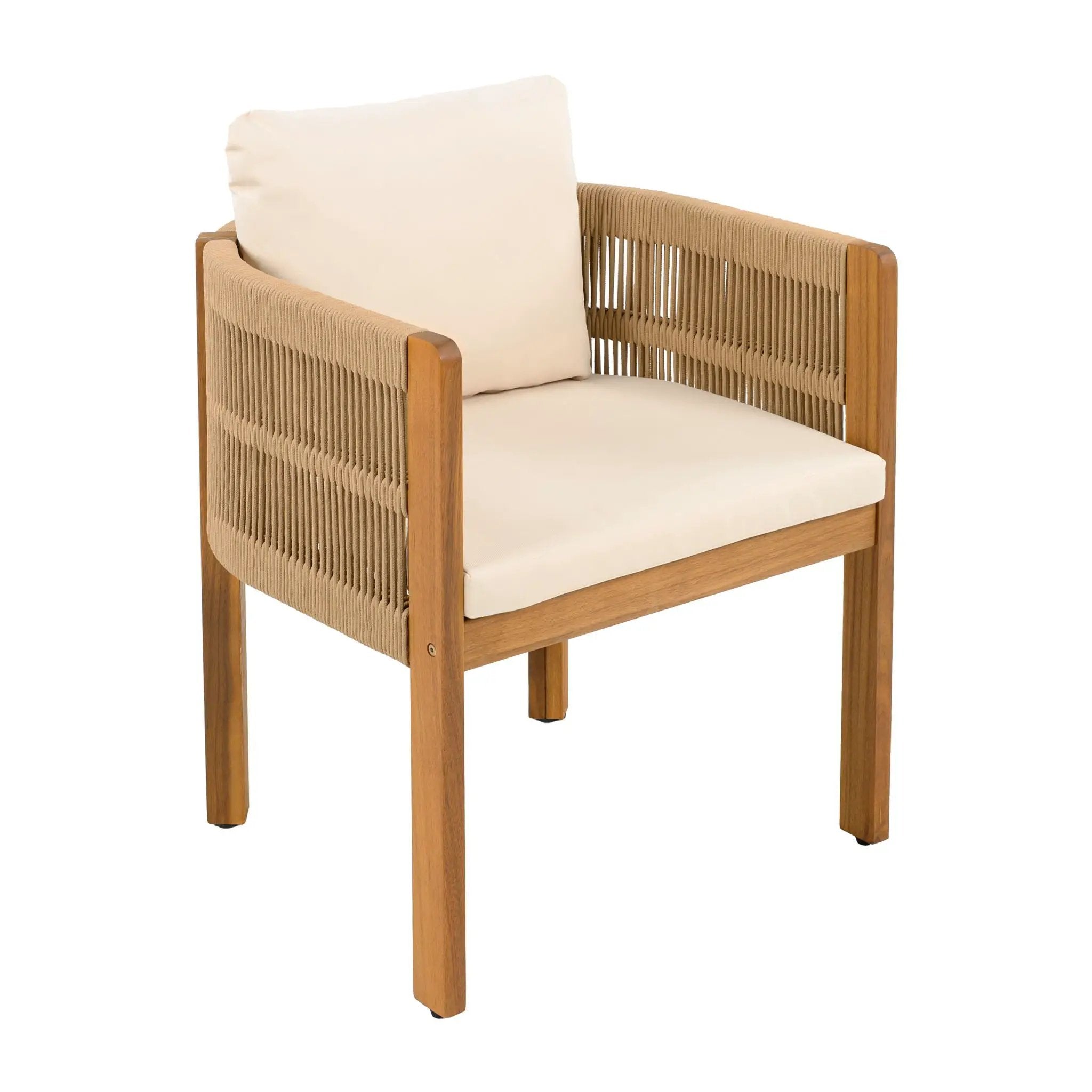 7 Piece Outdoor Dining Set With Table And Chairs - Beige / Brown by HouseOfZazla