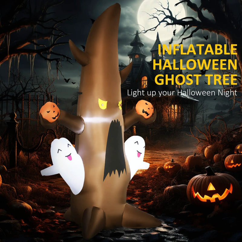 5FT Illuminated Inflatable Halloween Ghost Tree by HouseOfZazla