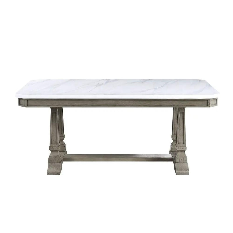 Zumala - Dining Table - Marble Top & Weathered Oak by Unique Piece Furniture