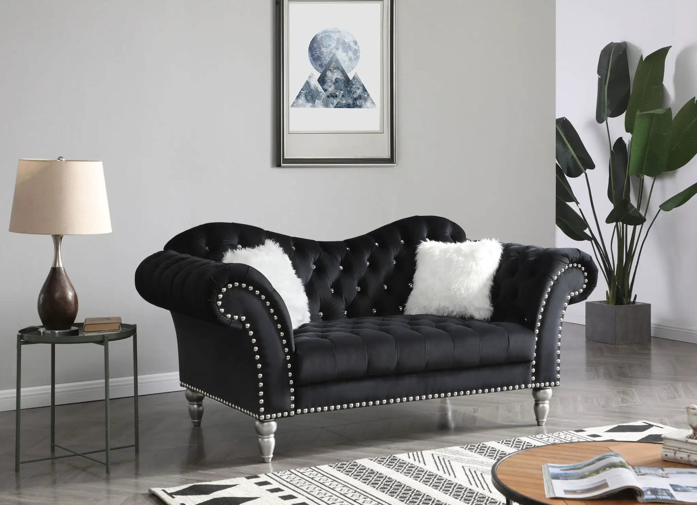 Elegant Round Arm Loveseat by HouseOfZazla