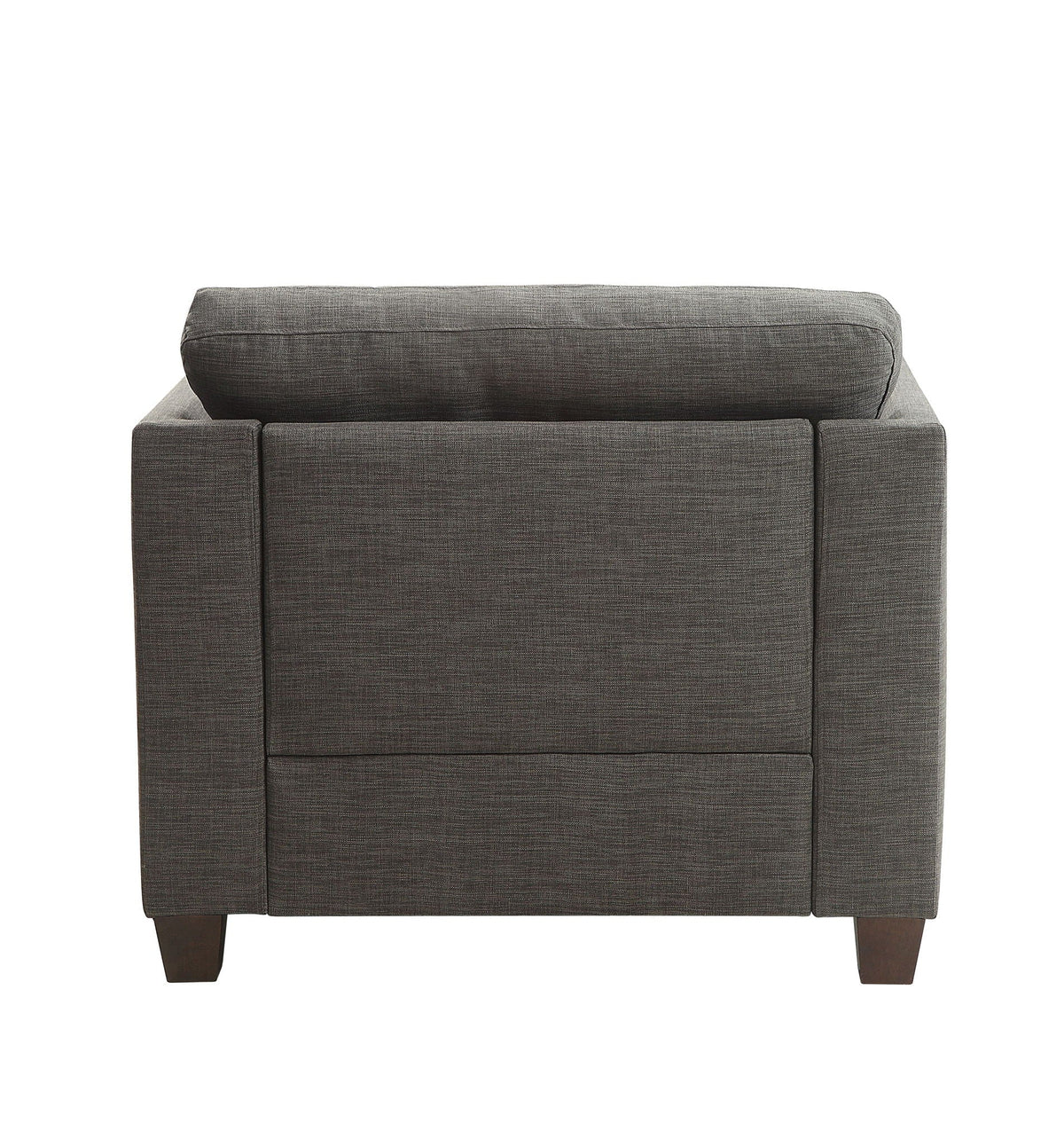 Light Charcoal Arm Chair with 3 Pillows and Nailhead Trim, photo 3 of 7