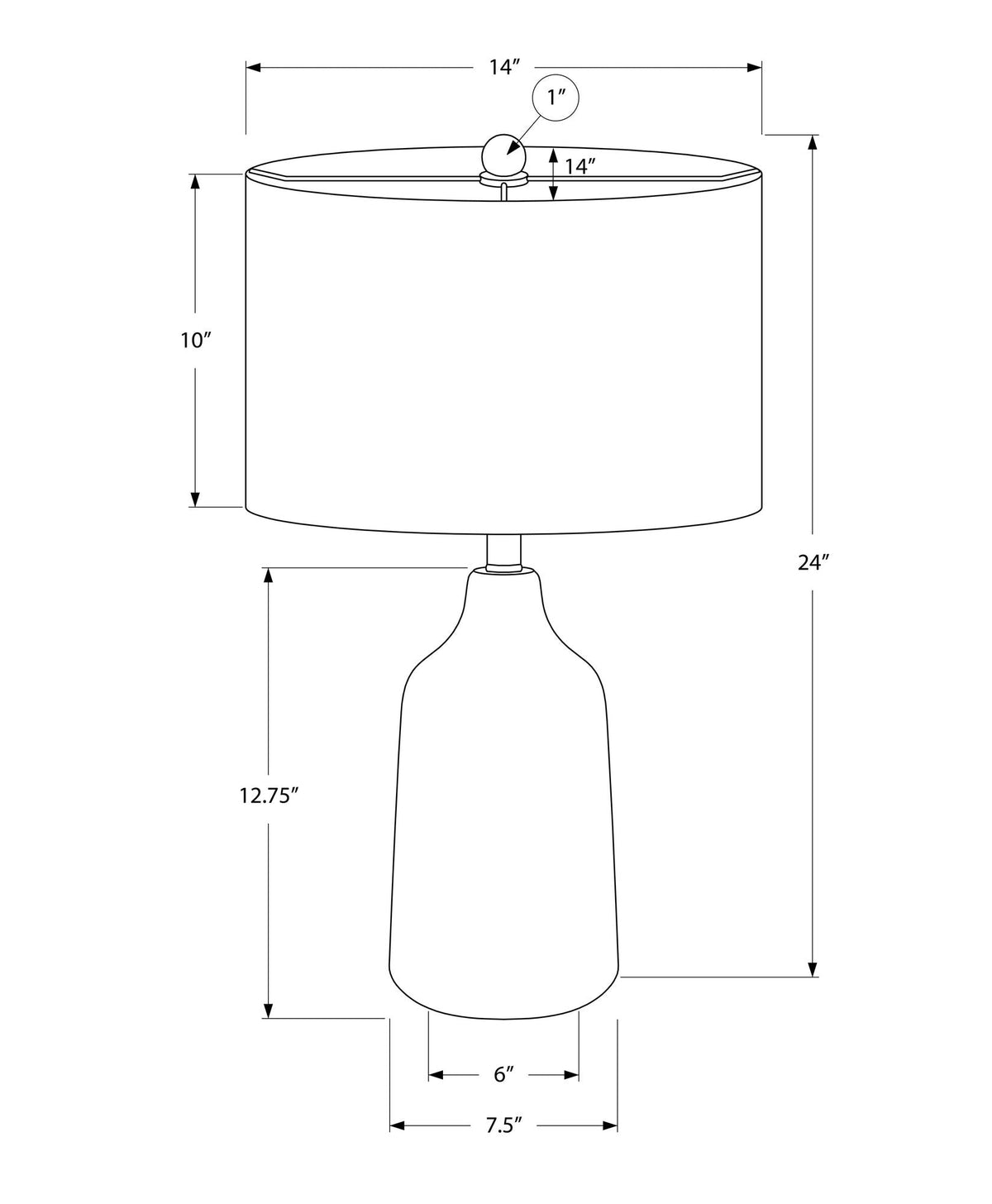 Contemporary Concrete Table Lamp with Fabric Shade - Dark Gray, Beige, or Black, photo 9 of 12