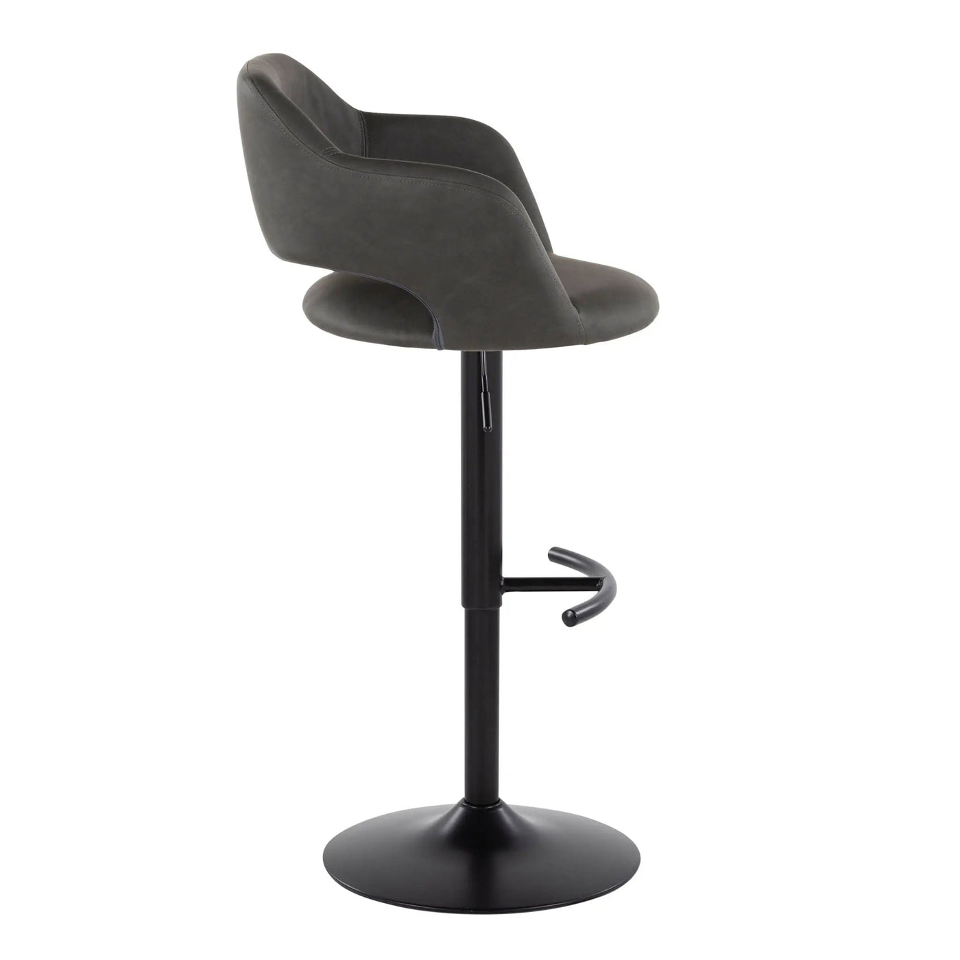 Margarite - Contemporary Adjustable Barstool With Swivel With Rounded T Footrest (Set of 2) by HouseOfZazla