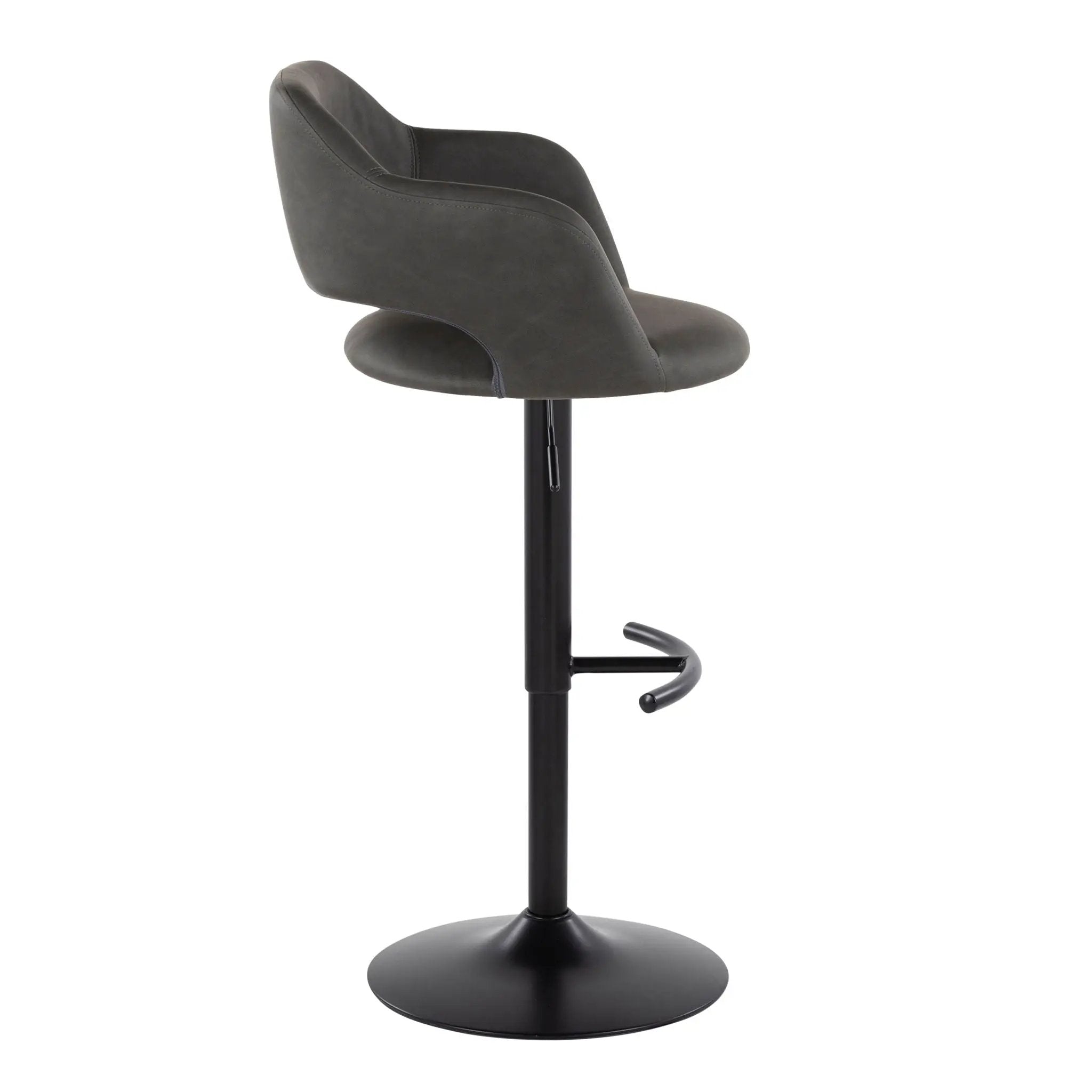 Margarite - Contemporary Adjustable Barstool With Swivel With Rounded T Footrest (Set of 2) by HouseOfZazla