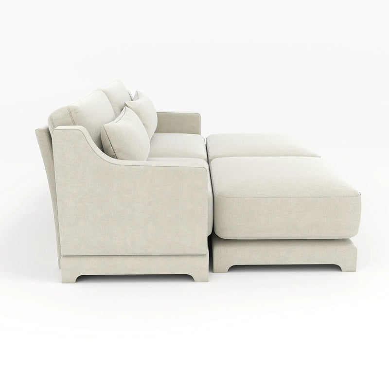 Stylish Sofa With Ottoman And Lumbar Pillows, Ergonomic Design by HouseOfZazla