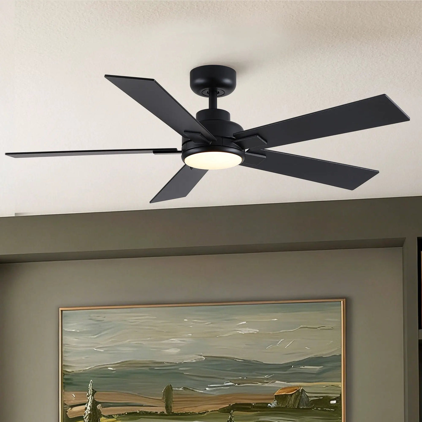 Reversible Motor Integrated LED Dimmable Ceiling Fan With Light by HouseOfZazla
