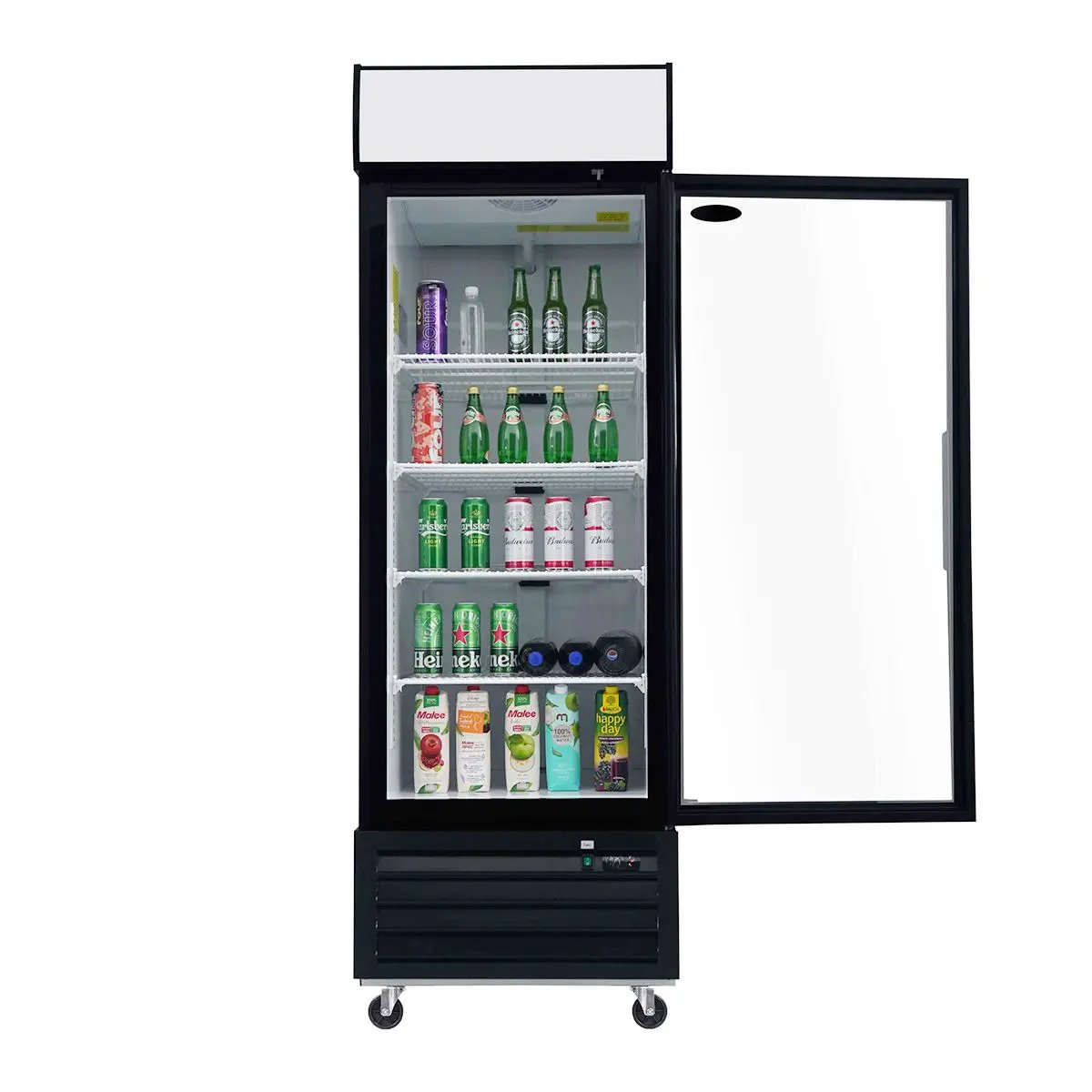 Glass Door Merchandiser Refrigerator Swing Door Commercial Display Refrigerators Merchandising Refrigeration With LED Top Panel by HouseOfZazla
