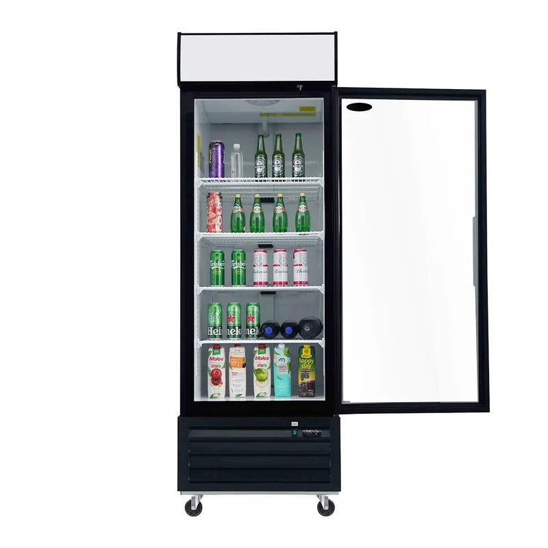 Glass Door Merchandiser Refrigerator Swing Door Commercial Display Refrigerators Merchandising Refrigeration With LED Top Panel by HouseOfZazla