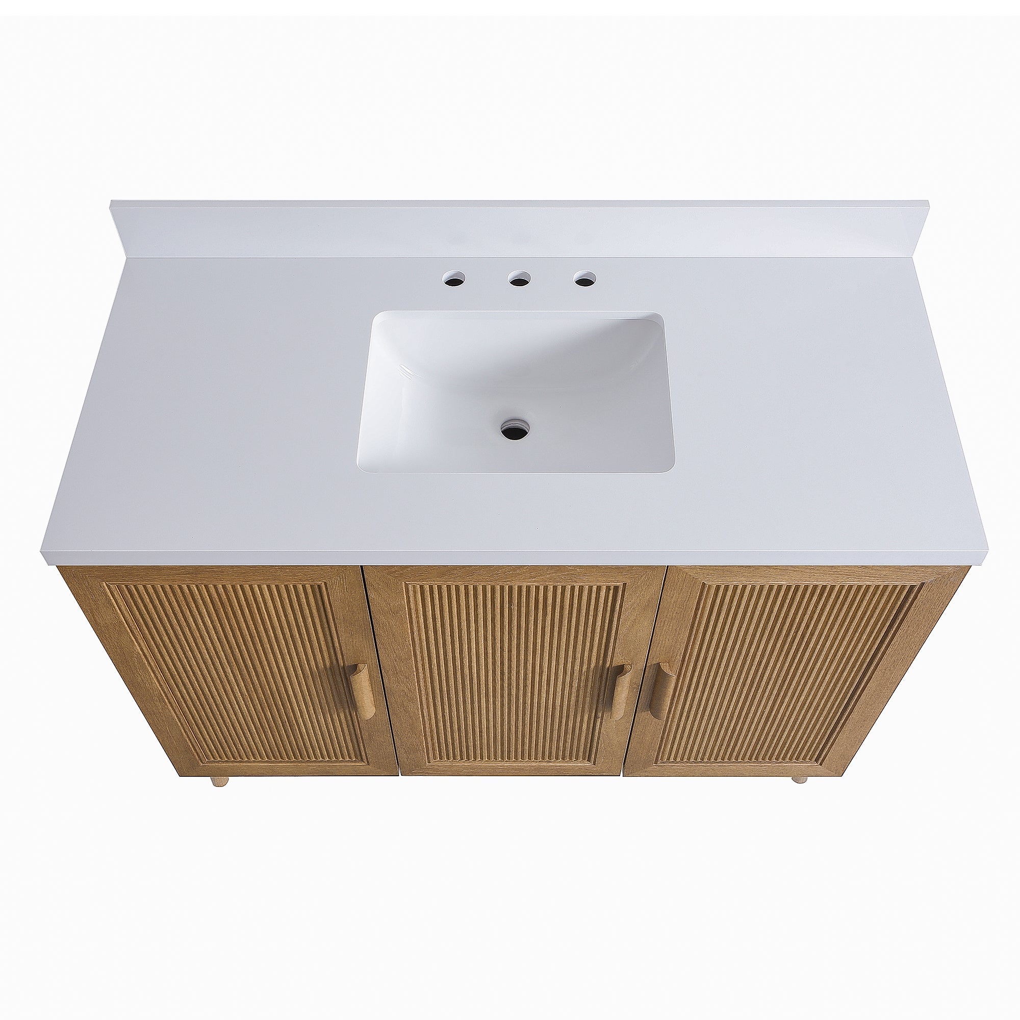Fully Assembled 48" Freestanding Single Sink Light Coffee Bathroom Vanity by HouseOfZazla