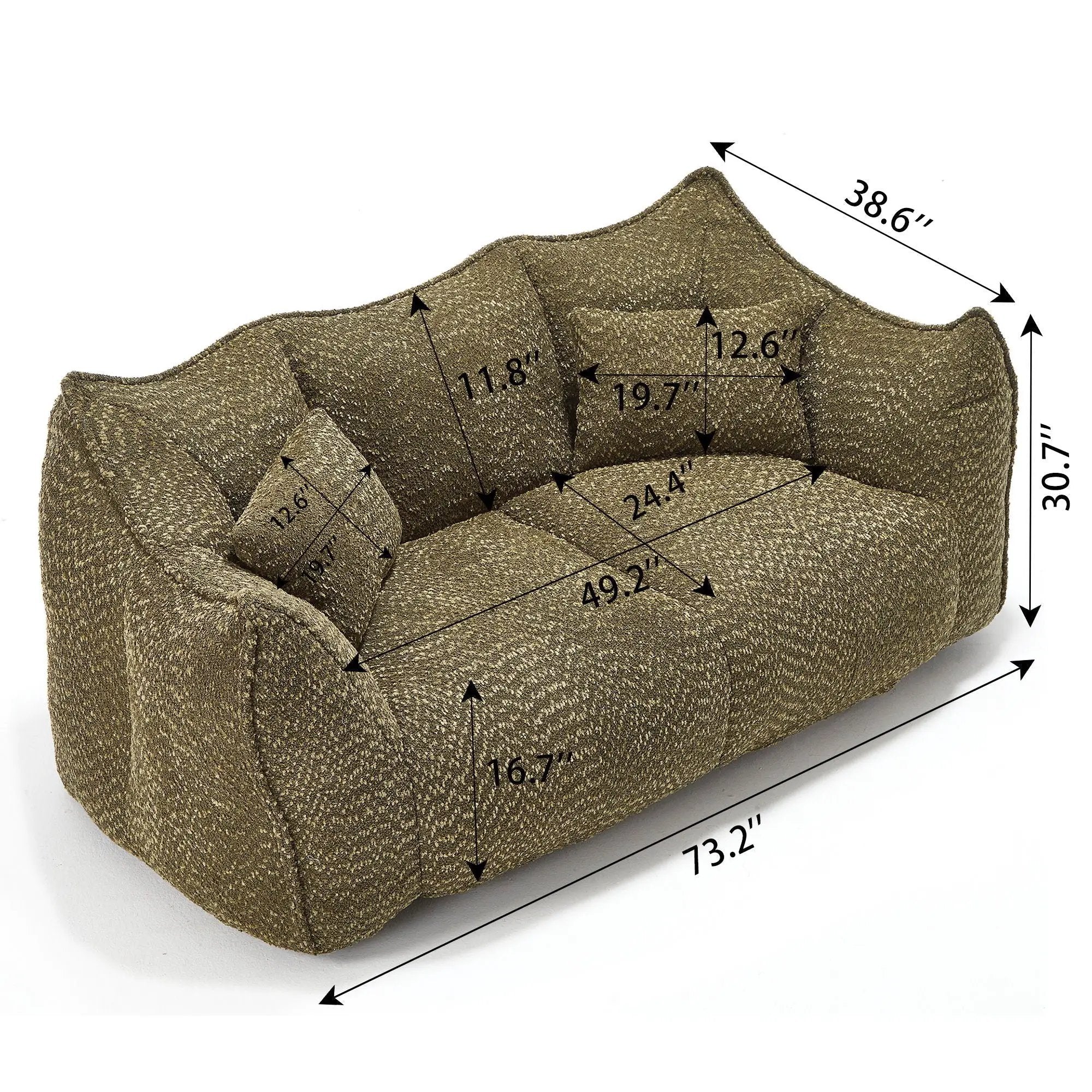 Comfortable Dual Beanbag Chair With High Resilience Foam Core For 2 People by HouseOfZazla