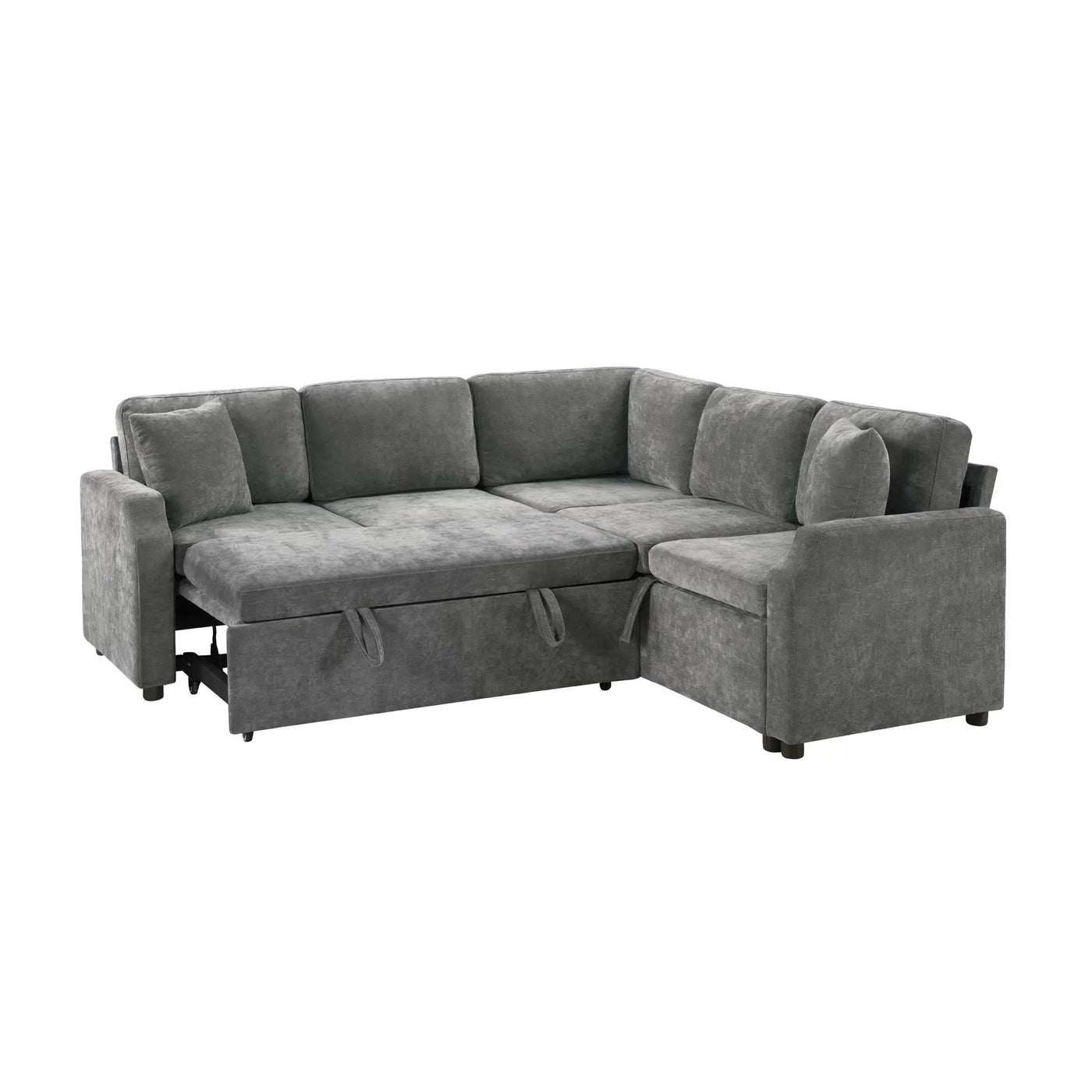 Modern L Shaped Sectional Sofa Bed With Hidden Storage Upholstery by HouseOfZazla
