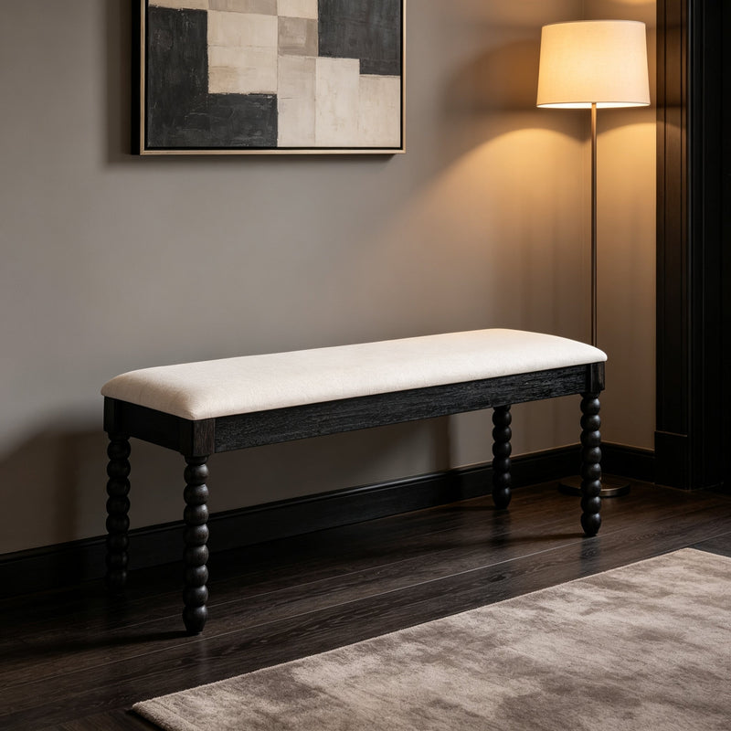 Farmhouse Wooden Storage Bench with Soft Cushion, photo 10 of 10