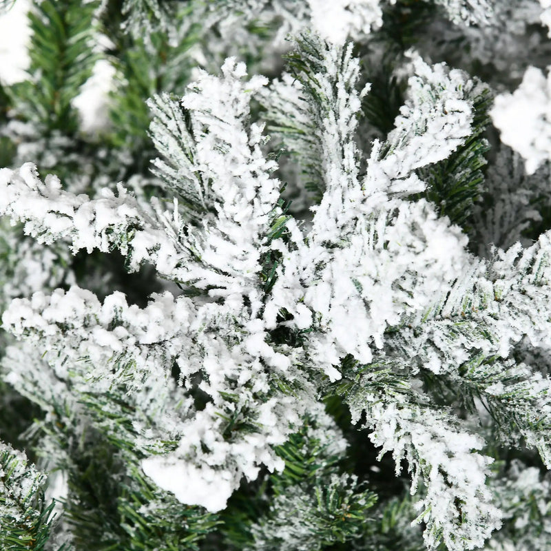 HOMCOM 9' Tall Unlit Snow Flocked Pine Artificial Christmas Tree by HouseOfZazla