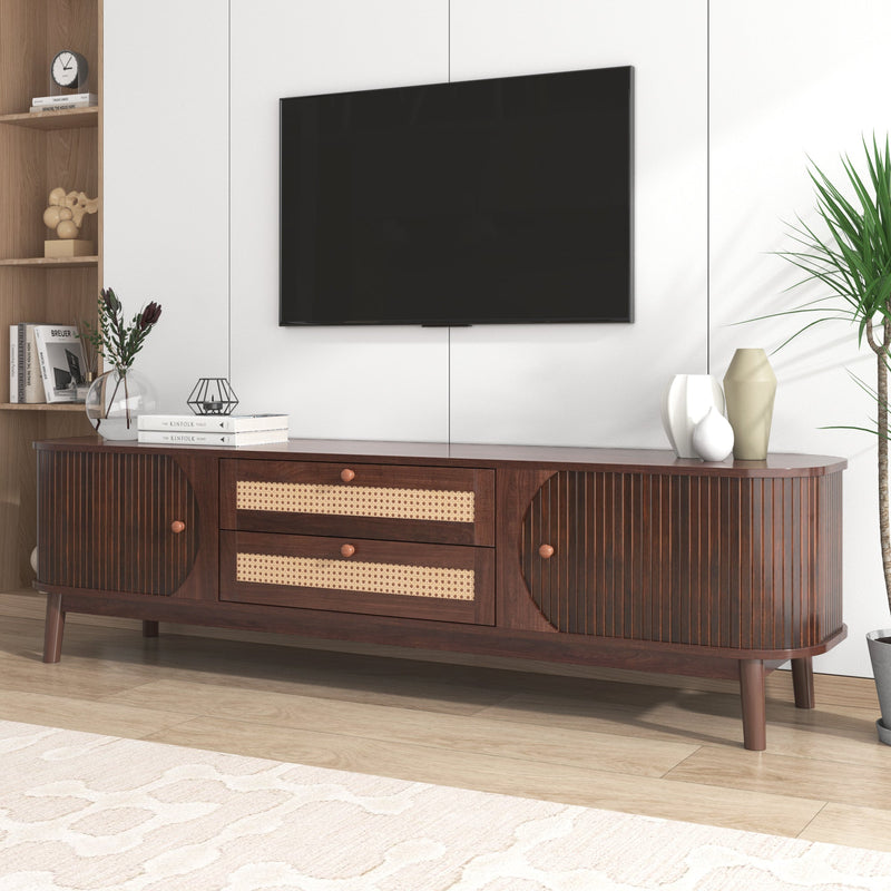 Modern Farmhouse Rattan TV Stand by BLAKHOM
