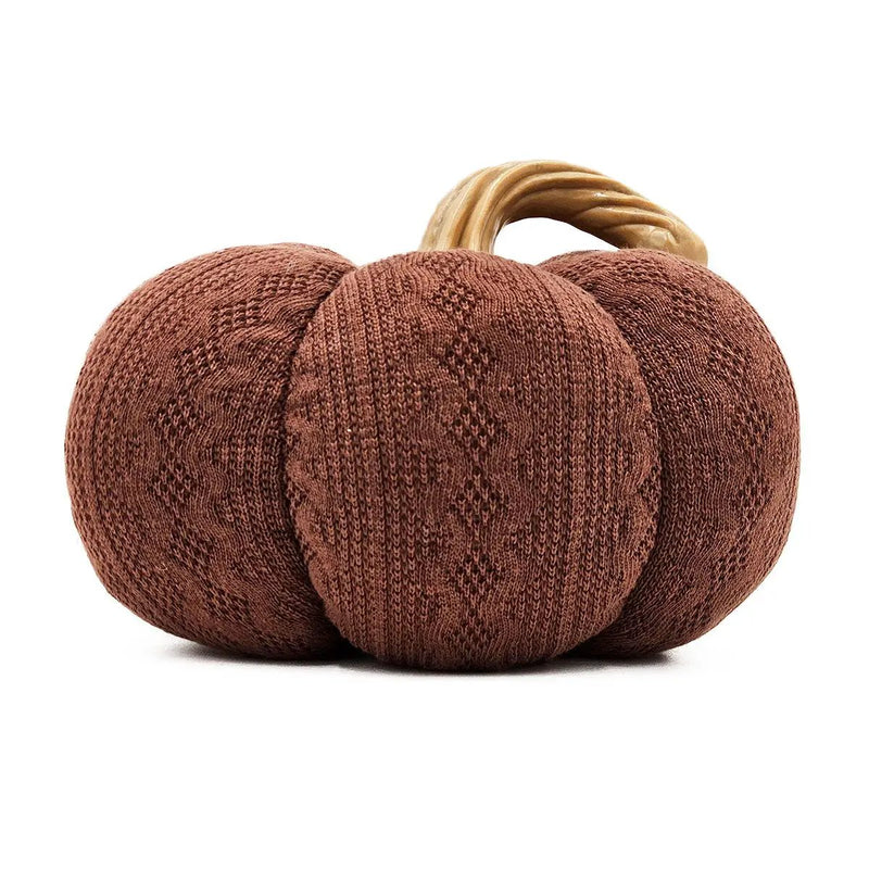 Pumpkin Ornament Decor For Holiday Harvest Festival Fall Festival & Thanksgiving (Set of 2) - Dark Brown by HouseOfZazla