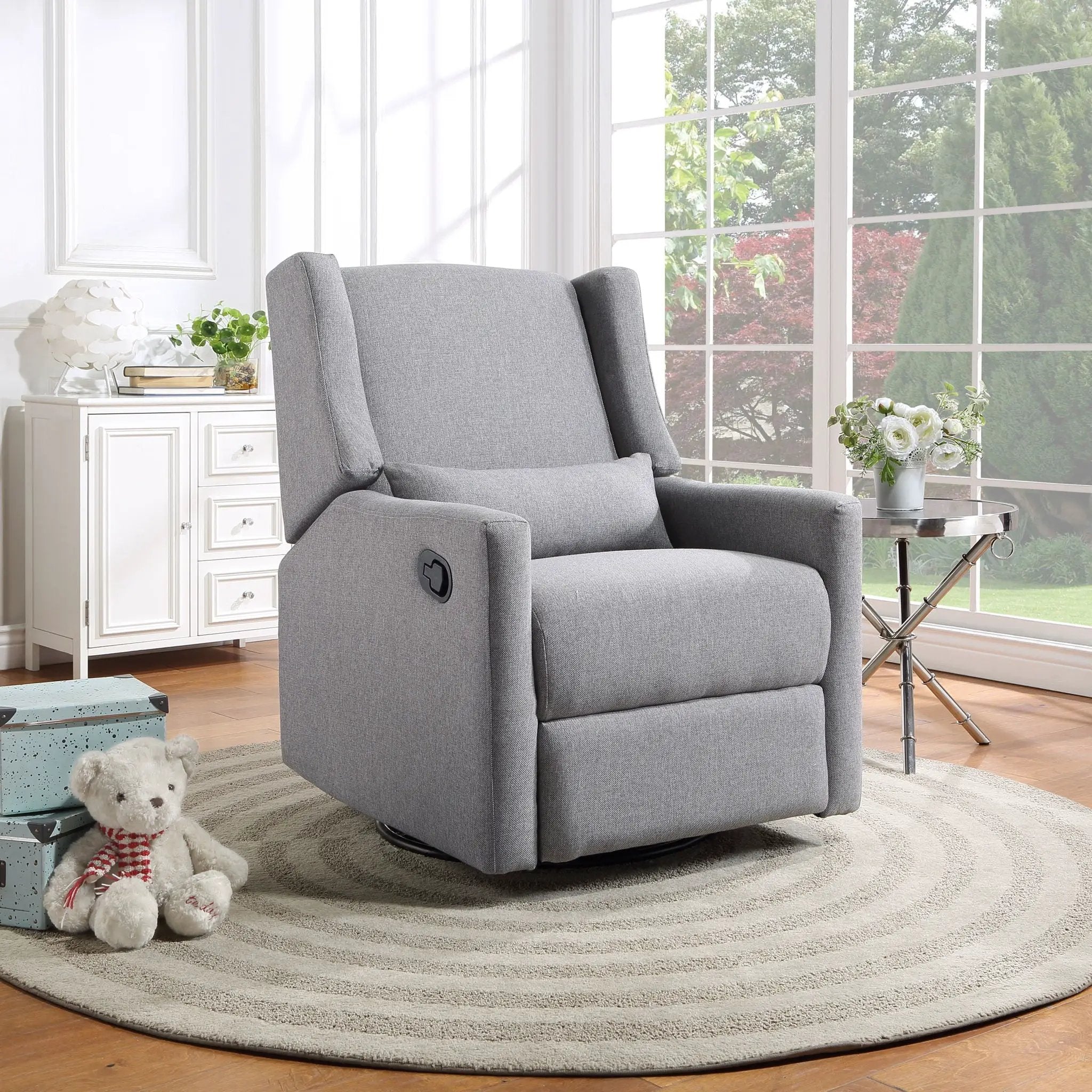 Pronto - Swivel Glider Recliner With Pillow by HouseOfZazla