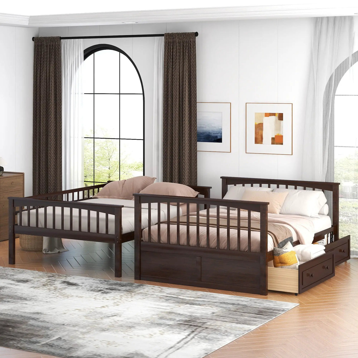 Bunk Bed With Drawers, Convertible Design by HouseOfZazla