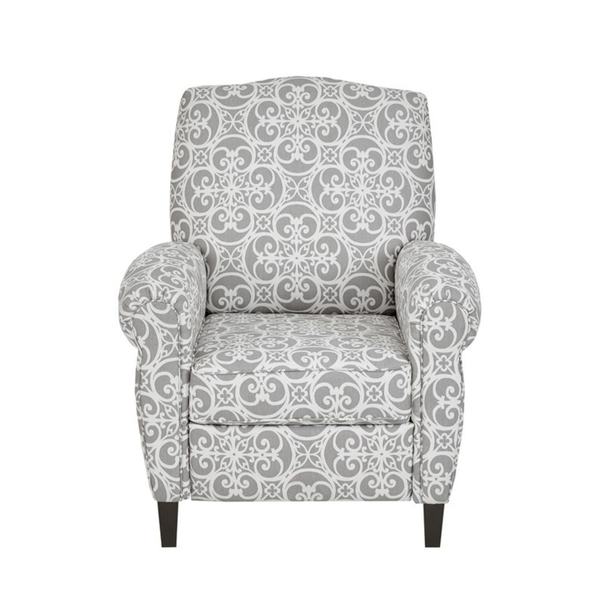 Kirby Transitional Push Back Recliner Chair with Solid Wood Frame - Blue or Gray