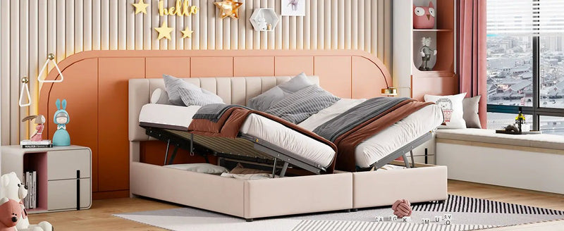 Upholstered Platform Bed With A Hydraulic Storage System by HouseOfZazla