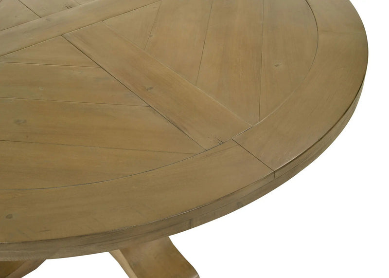 Florence Round 60-inch Wood Dining Table Rustic Honey by Unique Piece Furniture
