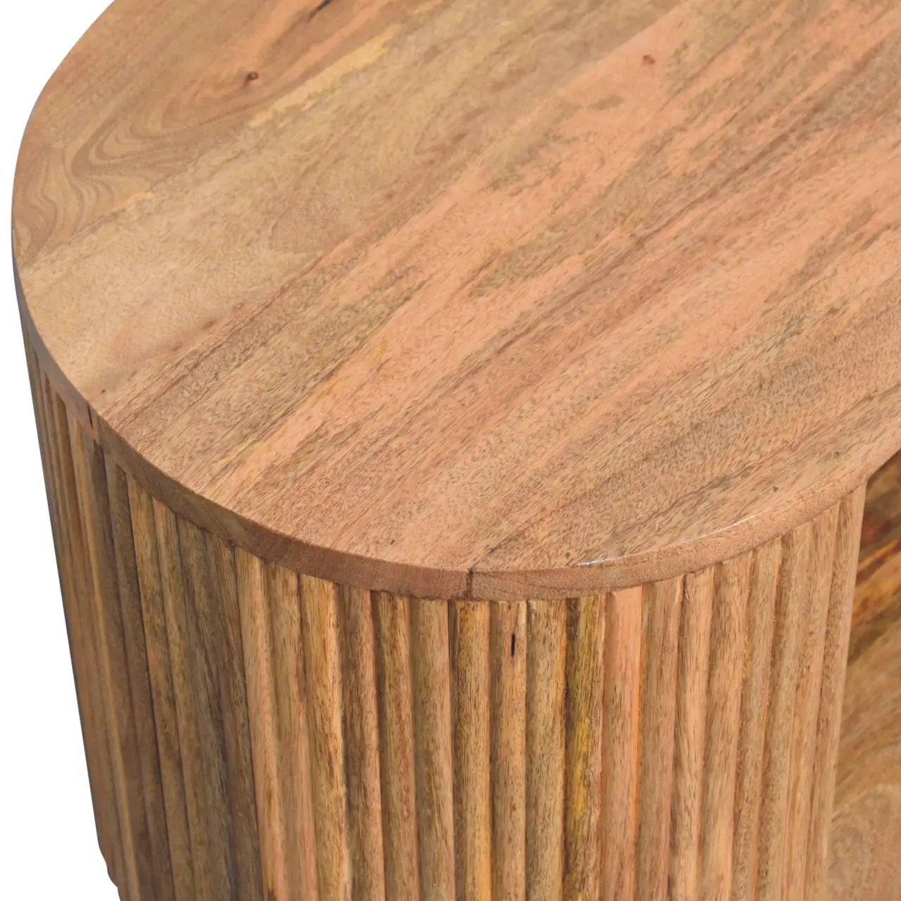 Solid Wood Soba Ball Coffee Table, Open Storage by HouseOfZazla