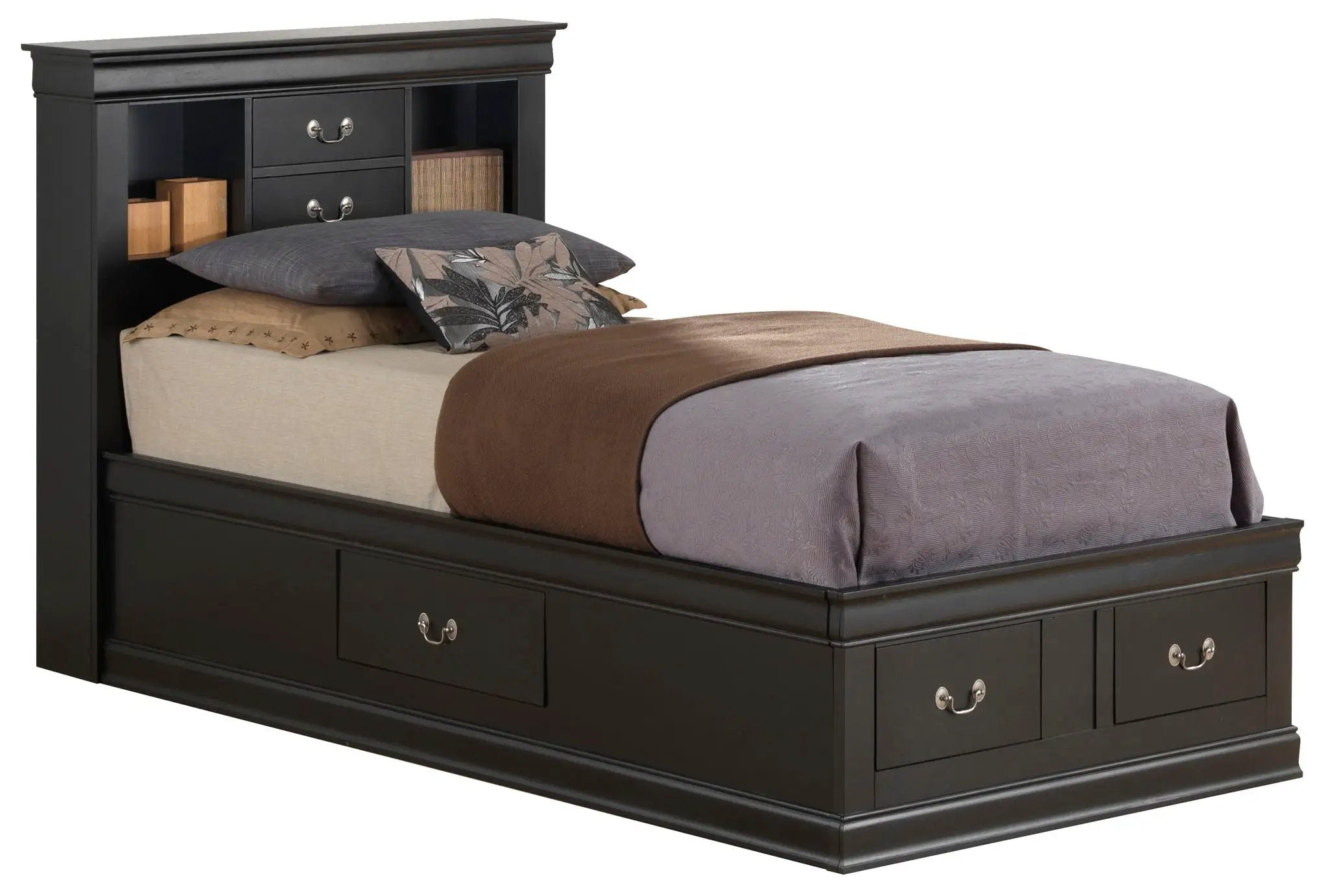 Traditional Style Bookcase Storage Bed by Unique Piece Furniture