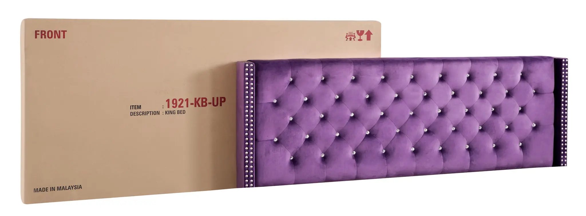 Upholstered Nailhead Trim Chic Bed by Unique Piece Furniture