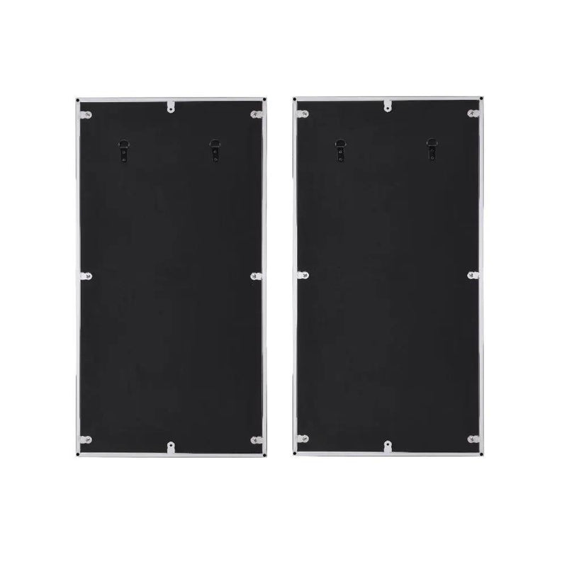 Chafik - Accent Mirror (Set of 2) - Mirrored, Natural Oak & Chrome by Unique Piece Furniture