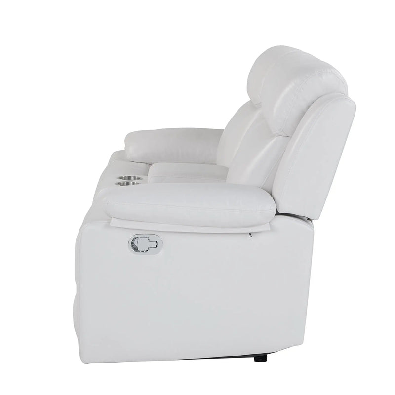 Blanche - Console Reclining Loveseat With LED Lights And Speakers by HouseOfZazla