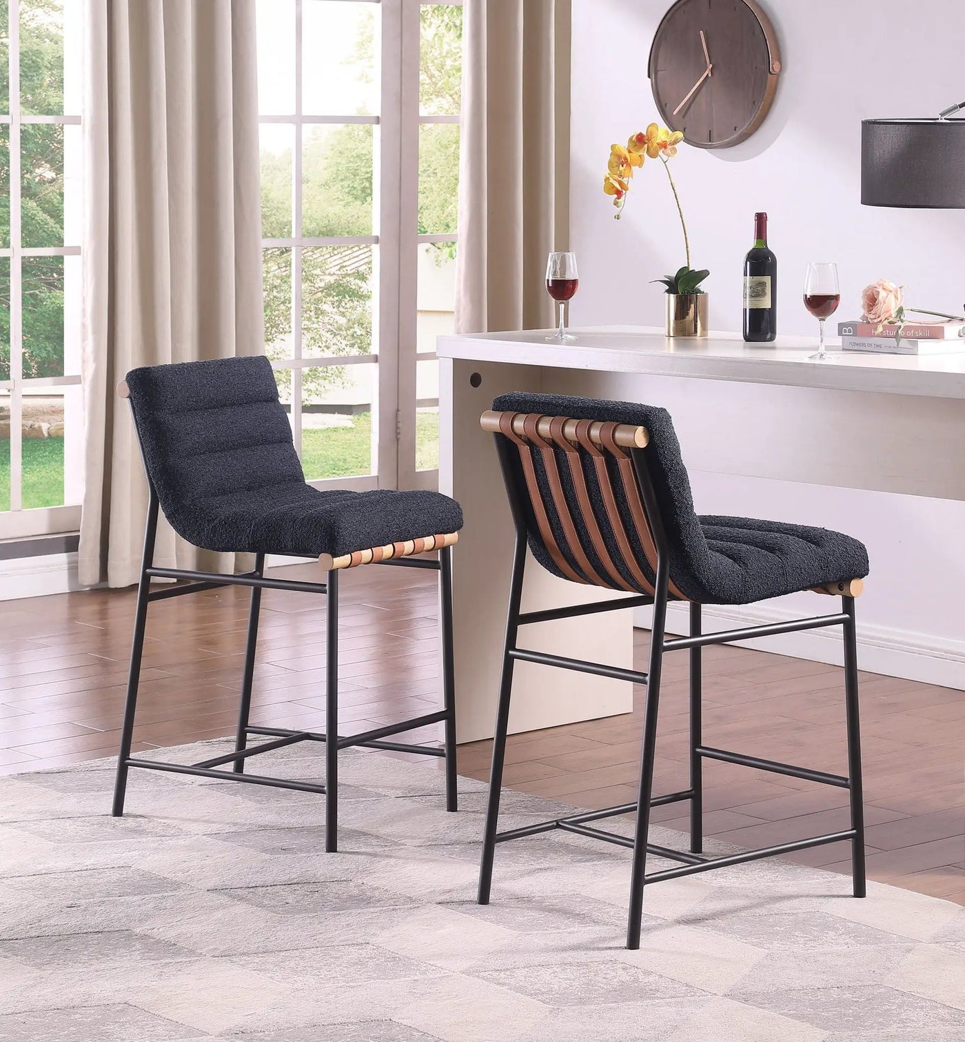 Lahni - 17" Boucle Fabric Counter Height Chair by HouseOfZazla