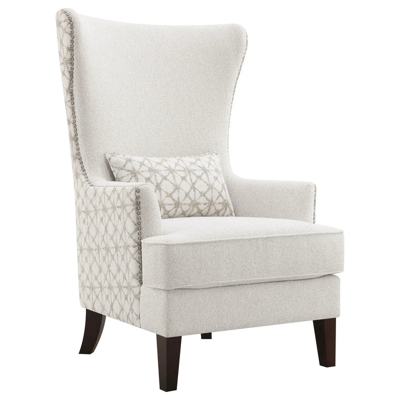 Lindstrom - Wingback Accent With Contoured Back - Ivory White by HouseOfZazla