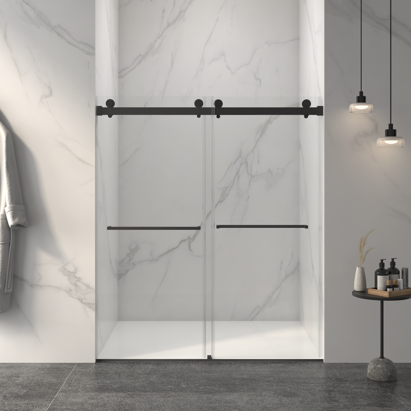 Frameless Double Sliding Shower Door by HouseOfZazla