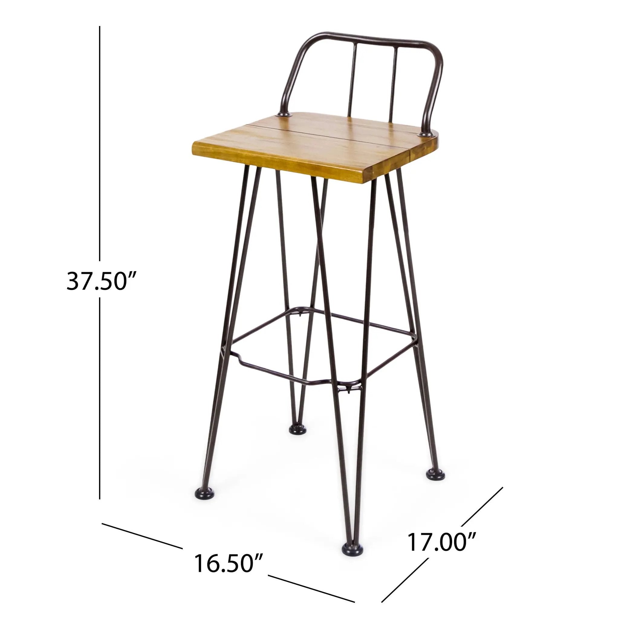 Outdoor Barstool With Angled Metal Legs - Brown by HouseOfZazla