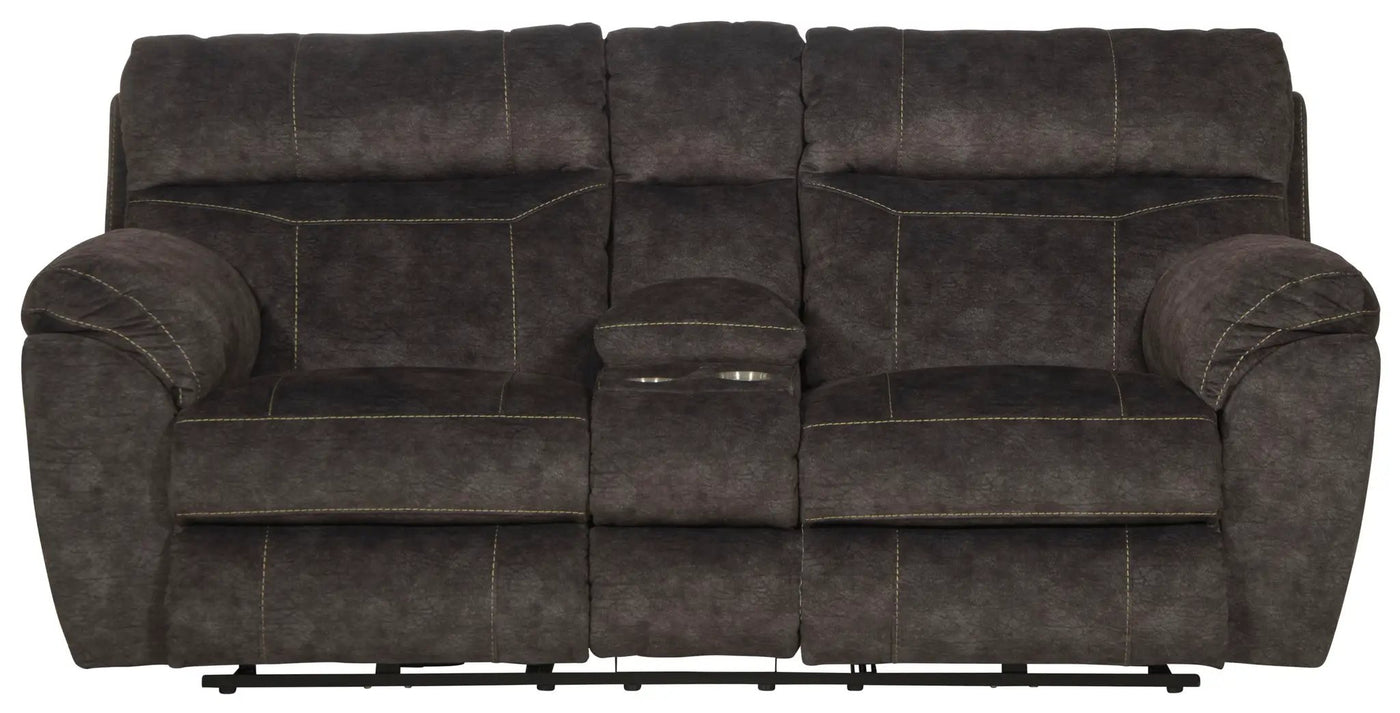 Sedona - Power Hdrst With Lumbar Lay Flat Reclining Console Loveseat With Storage & Cupholders by Unique Piece Furniture