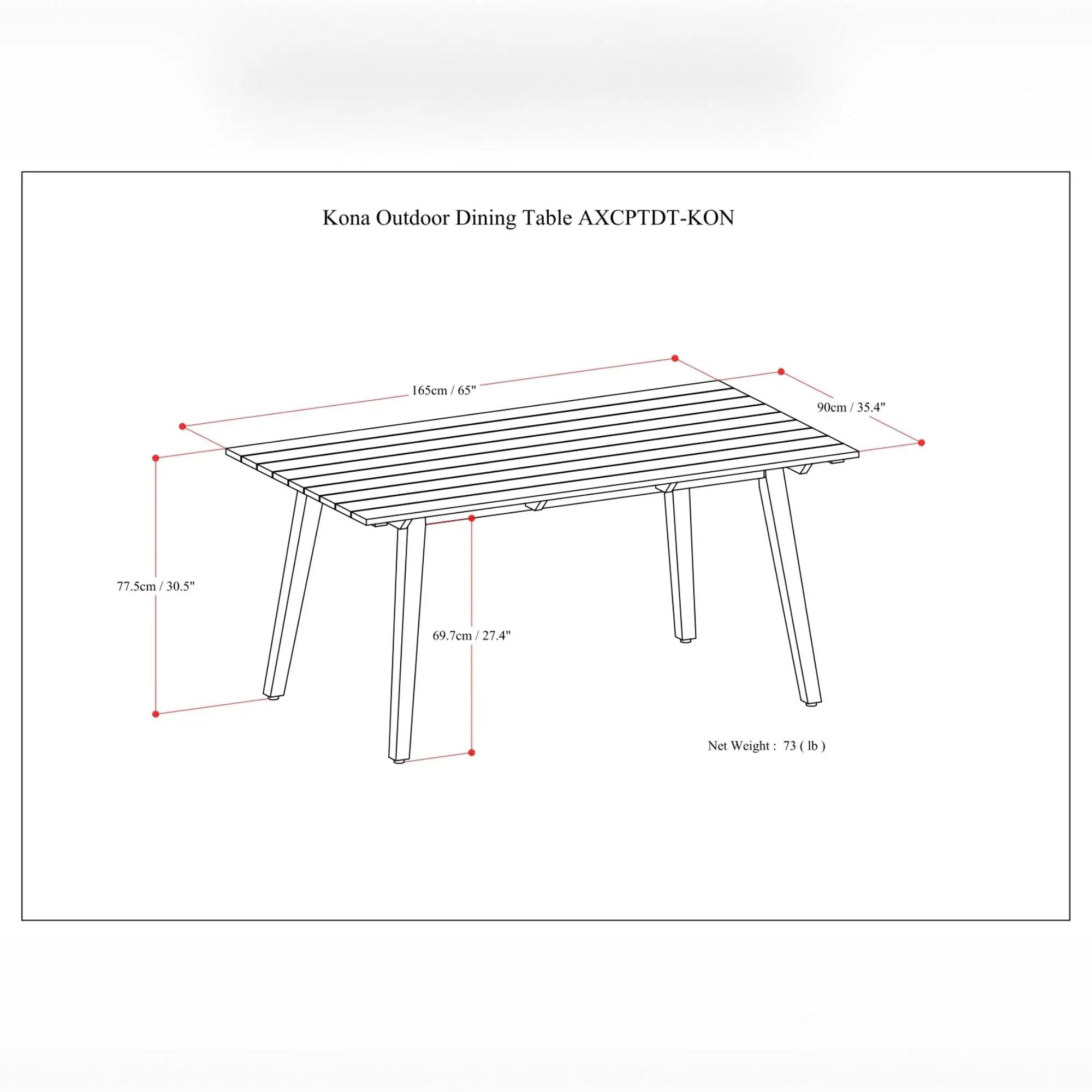 Kona - Outdoor Dining Table - Light Teak by HouseOfZazla