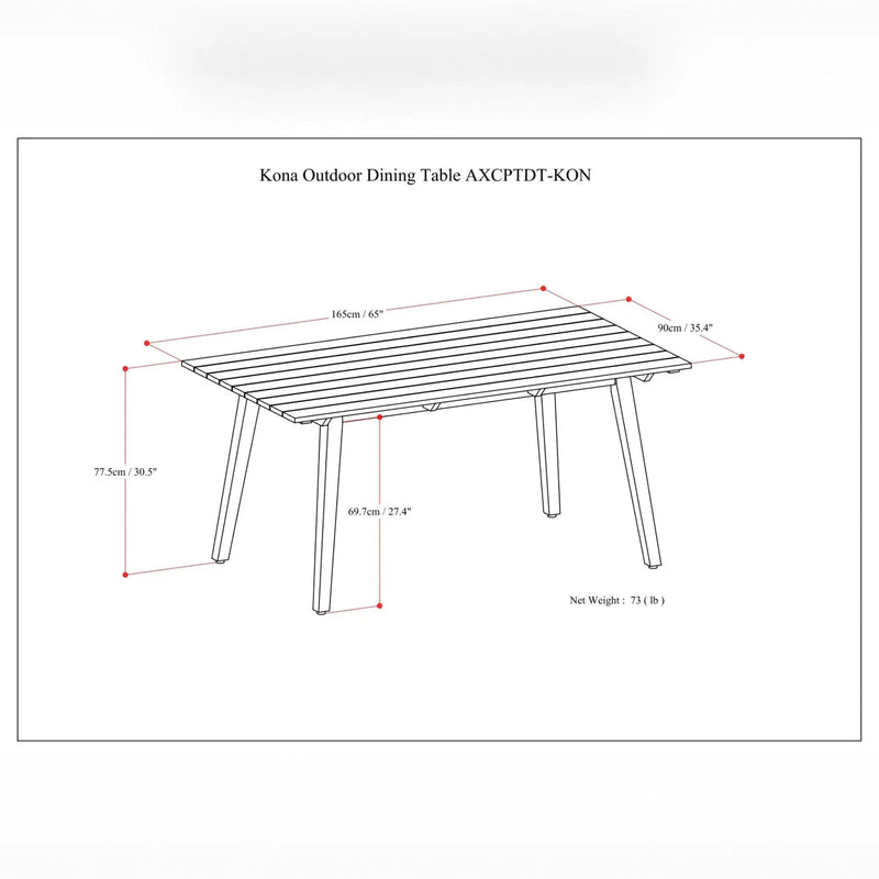 Kona - Outdoor Dining Table - Light Teak by HouseOfZazla